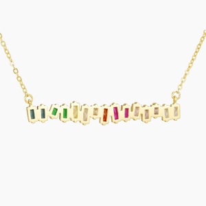 Daochong Custom Fashion New Design Summer Delicate Sparking Colorful Cubic Zirconia <strong>Rainbow</strong> <strong>Necklace</strong> - Product Image 5