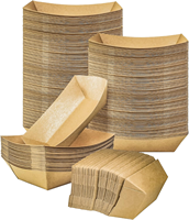 ZORRITA 3 lb Plateaux carrés jetables en papier kraft écologique pour biscuits, paquet de 50, paniers de service pour fêtes