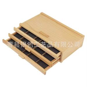 Wooden Multi Layer <b>Drawer</b> <b>Storage</b> <b>Box</b> For Art Supplies Pencils Markers Paintbrushes Drawing Tools Organizational Case - Product Image 4