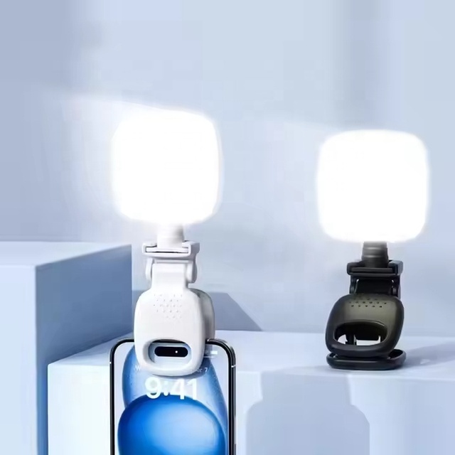 D5 Mini Rechargeable Phone Holder with HD Fill Light Three-Color Temperature Adjustable Brightness for Beauty Selfie Lighting