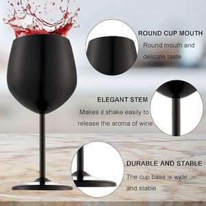 <span class=keywords><strong>Verres</strong></span> à vin de Noël réutilisables en acier inoxydable noir de 18 oz, incassables, pour les fêtes et les anniversaires - Product Image 6