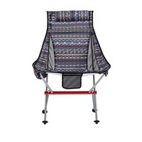 Chaise de camping pliante en aluminium à dossier haut avec poche latérale, légère et portable, pour extérieur et plage, vente en gros OEM