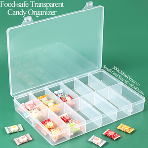 SUNSHING Food Grade Clear Plastic Candy Containers with Grid Waterproof Carp Fishing Tackle Storage Box Sturdy Lure Case - Product Image 1