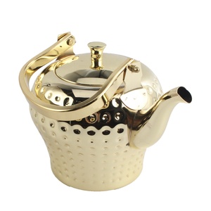 Golden Copper <b>Kettle</b> With Hammered Texture <b>Vintage</b> Design For Tea Making - Product Image 6