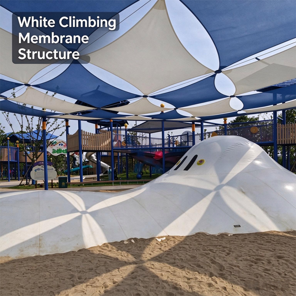 Triangular Outdoor Fire Place Playground Shade Canopy Tensile Membrane Structure Steel Frame ...