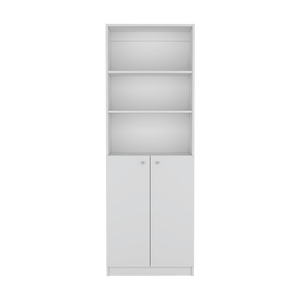 Bibliothèque de bureau blanche DB Benzoni à deux portes Bibliothèque blanche élégante pour la maison ou le bureau - Product Image 1