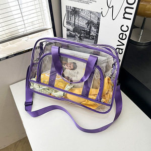 Sac de voyage transparent personnalisé grande capacité avec garniture violette, sac bandoulière pour l'affichage des badges d'anime et l'usage quotidien - Product Image 5