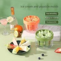 Moule à glaces DIY sans BPA, 8 cavités rondes, avec poignée anti-goutte, outil portable pour glaces maison pour les tout-petits
