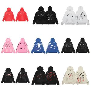 Esclusiva transfrontaliera per H**l S**r: Felpa con cappuccio casual da coppia in puro cotone stampato, effetto invecchiato, vestibilità ampia, primaverile - Product Image 1