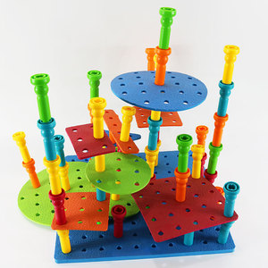 Montessori học tập trẻ em <span class=keywords><strong>PEG</strong></span> Hội Đồng Quản trị Đồ chơi thiết lập xây dựng Xếp Chồng Đồ chơi - Product Image 2