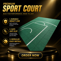 Terrains de badminton et de pickleball extérieurs Revêtement de sol en PP Carreaux de sol à emboîtement Carreaux de sports