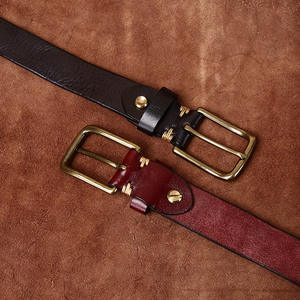 Ceinture vintage ceinture en <span class=keywords><strong>cuir</strong></span> <span class=keywords><strong>effet</strong></span> plissé boucle en cuivre ceinture en <span class=keywords><strong>cuir</strong></span> Jeans à la mode pour les femmes - Product Image 4