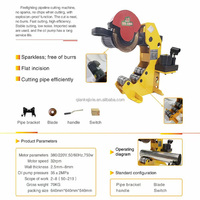 Ensemble de machines portables hydrauliques électriques pour rainurer, couper et percer les tuyaux d'incendie, pour tuyaux en acier rainurés