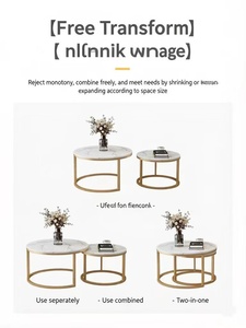 Set di Tavolini da Caffè Rotondi di Lusso in Stile Nordico, Tavoli Moderni da Centro per Soggiorno - Product Image 5