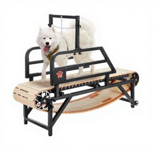 Tapis roulant pliable en alliage d'aluminium et bois pour chiens de petite/grande/moyenne taille |   Appareil d'entraînement pour animaux de compagnie certifié CE, à vitesse réglable et antidérapant - Product Image 1