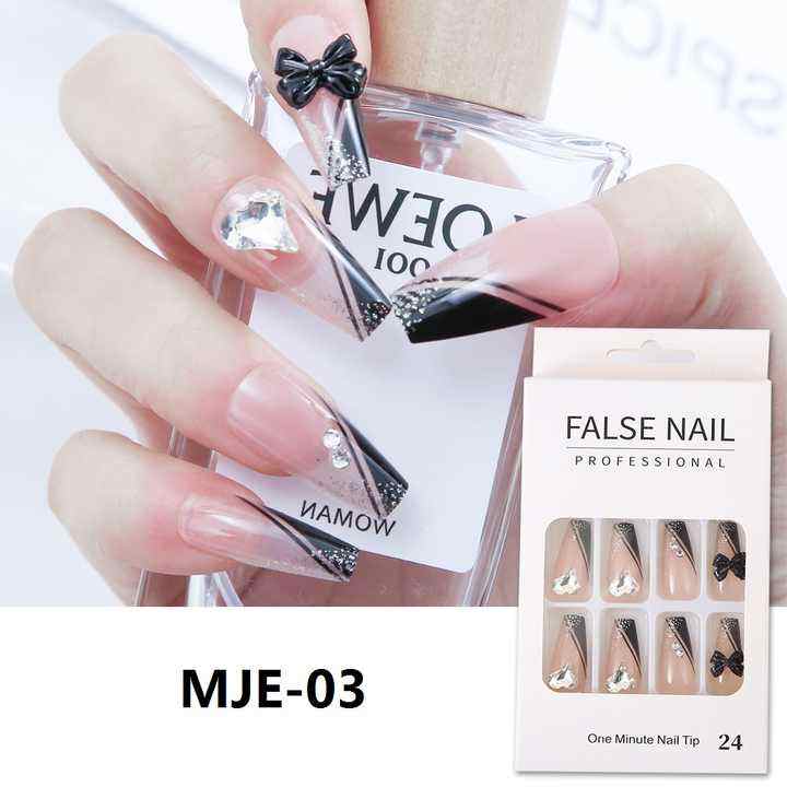 Wholesale Fashion 24 Pcs XXL Coffin Handmade Press on Nails Artificial Manicure False FakeNails