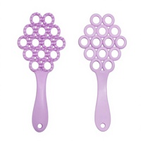 Brosse à cheveux professionnelle à mailles circulaires ventilées - Peigne flexible pour démêler et masser le cuir chevelu, pour un séchage rapide et un coiffage efficace (5 couleurs)