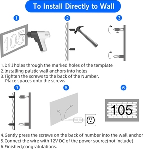 Tùy Chỉnh Kim Loại Bạc Màu Đen Văn Phòng Tấm Số Thư Dấu Hiệu Ánh Sáng Nhà Khách Sạn Bộ Phận Công Ty LED Signage Cửa Số Dấu Hiệu - Product Image 6