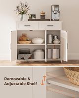 Meuble de rangement moderne en bois pour bar à café avec tiroirs, buffet à étagères réglables - Multifonctionnel pour cuisine, salle à manger et salon