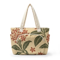Sac de courses rembourré Cloud Lagoon Bloom promotionnel avec impression par transfert thermique pour les marchés et les courses