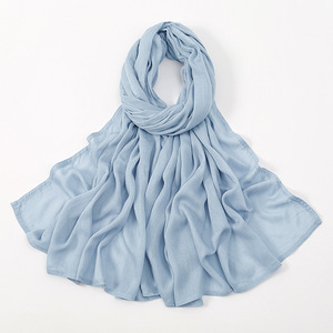 Women Solid Color Cotton Shawl Lightweight Long <b>Scarf</b> All Seasons Daily Wear Beige Brown Purple Orange - Product Image 6