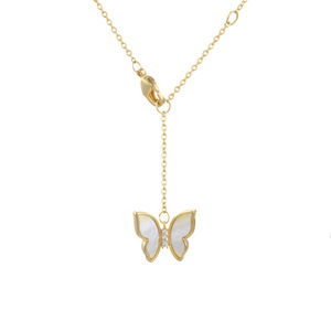 Muyu Butterfly Pendant Necklace Gold Plated Zinc Alloy Clavicle Chain Party Jewelry Elegant Fashion Accessory - Product Image 5