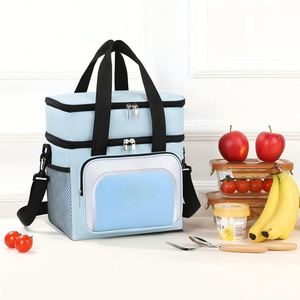 Nouveau sac à lunch double couche 2026, sac isotherme en tissu Oxford avec feuille d'aluminium épaissie pour bento - Product Image 2