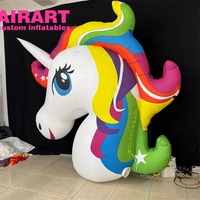 Têtes de licorne gonflables colorées pour activités et décorations, ballon gonflable en forme de grande tête de cheval