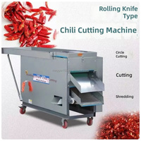 Mesin Pencacah Cabai untuk Dapur Katering, Mesin Pemotong Sayuran Stainless Steel, Pengiris 400-500kg/jam Grosir