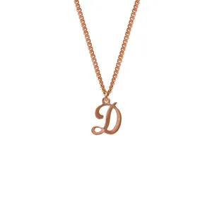 Milskye luxe minimaliste personnalisé en argent 925 plaqué or 18 carats mini chaîne gourmette et un collier pendentif initial cursif