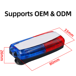Lampe torche stroboscopique LED rouge et bleue, rechargeable, IP65, avec pince crocodile en acier inoxydable, pour patrouille extérieure - Product Image 3