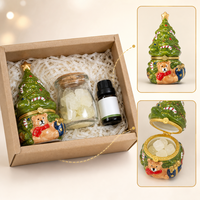 Keramik-Weihnachtsbaum-Bär Flammenloser Aroma-Diffusor Geschenkset für Innenräume Feiertagsdekoration
