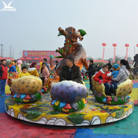Manège pour enfants personnalisé en acier et fibre de verre en forme de dinosaure pour attraction extérieure, équipement de grand parc d'attractions