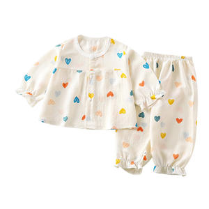 Jersey matériel mignon bébé fille été décontracté confort maison vêtements à manches longues climatisé pyjamas pull Section mince - Product Image 5