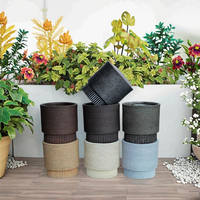 Pot Bunga Multi warna, pot tanam luar ruangan, pot bunga tanah liat serat, pot bunga keramik tanah liat ungu