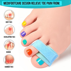 Tissu orteil lisseur coloré Oignon correcteur attelle <span class=keywords><strong>cassé</strong></span> orteil enveloppes orthèse orthopédique séparateur Bandages orteil sangle Wrap - Product Image 6