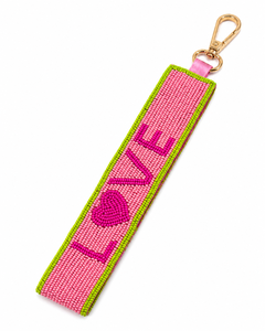 Sstringz Handmade LOVE Heart Keychain Premium Acrylic Bead <b>Key</b> <b>Ring</b> Stylish Accessory for Women Girls Couples and Teens - Product Image 2