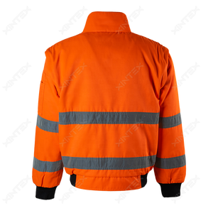 Chaqueta de Piloto de Alta Visibilidad para Trabajadores de la Construcción con Franjas Reflectantes, Ropa de Trabajo de Seguridad para Exteriores - Product Image 4