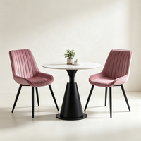 Chaise de salle à manger rembourrée à coutures verticales en velours, chaise d'appoint pour salle à manger et salon – Offre Spéciale