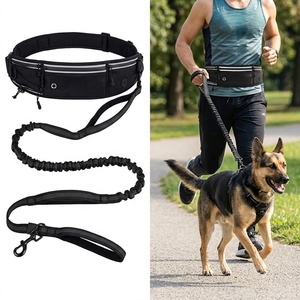 Outdoor Reflective Pet Walking Running Waist Leash With Handle Tactical Heavy Duty Adjustable Tactical <strong>Dog</strong> Bungee Lead - Product Image 1