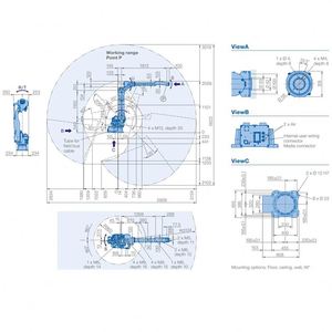 Robot 6 axes YASKAWA AR3120 avec positionneur de soudage / rail, bras de robot de soudage, charge utile de 20 kg, portée de 3124 mm, robot industriel - Product Image 2