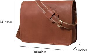 Vintage 13 Inch Leather Full Flap <b>Messenger</b> <b>Bag</b> Handmade Laptop Shoulder Briefcase for Men <b>Women</b> Office Work Business Documents - Product Image 5