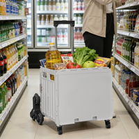 Conteneur alimentaire pliable à 8 roues, 45L, trois couleurs, matériau PP, écologique, facile à nettoyer