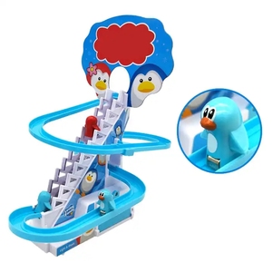 Trẻ em Vịt cạnh tranh thiết lập cầu thang leo theo dõi khe máy đồ chơi LED flash và âm nhạc vịt nhỏ đồ chơi - Product Image 5