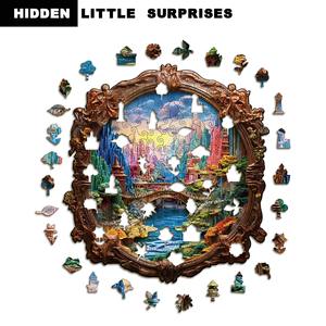 Bellissimo Puzzle 3D in Legno a Forma di Animale per Adulti e Bambini - Set di Puzzle in Legno con Forme Irregolari, Regalo Giocattolo per Bambini Felici - Product Image 1