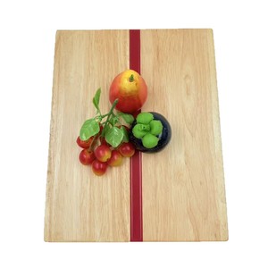 Planche à découper en bois d'hévéa 35,5x28x1,5cm carrée pour la viande, les fruits, les légumes, la découpe des aliments crus et cuits - Product Image 2