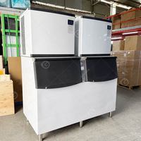 Machine à glaçons 80kg-1000kg par jour, usage commercial intensif, commande numérique motorisée, refroidissement par eau/air, taille de glaçon personnalisable