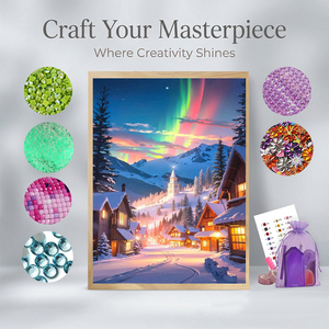 Kit Mosaico Diamantato 5D Full Drill con <span class=keywords><strong>Paesaggio</strong></span> <span class=keywords><strong>Invernale</strong></span> e Aurora Boreale, Arte Fai <span class=keywords><strong>da</strong></span> Te per Decorazioni Casa e Regalo - Product Image 1