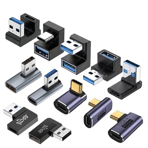 Bộ chuyển đổi USB Type-C Nam-Nữ sang Nam-Nữ <span class=keywords><strong>90</strong></span> độ góc phải hình chữ U hình chữ U khuỷu tay máy tính 4 sét - Product Image 1
