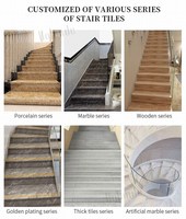Intérieur en céramique Beige brillant émaillé antidérapant, rainure originale en marbre, escalier, carrelage, marches montantes, marches d'escalier